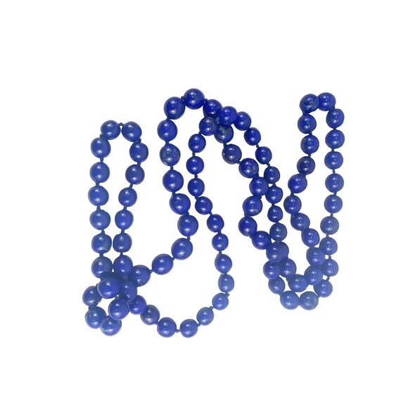 Lapis Lazuli 50 Inch Hand Knotted Beaded Necklace Natural Blue LAPIS LAZULI - Picture 5 of 8